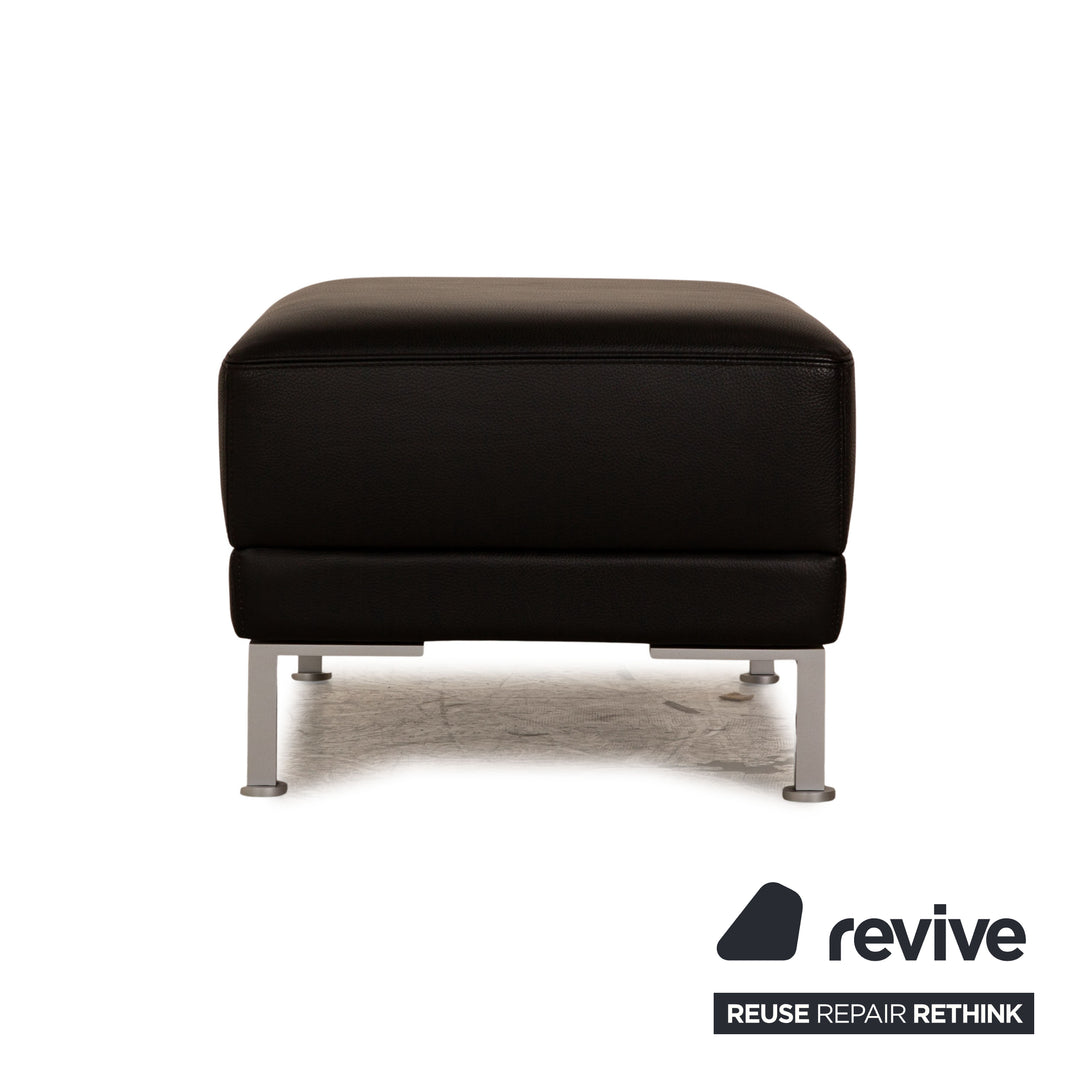 Brühl Alba Leder Hocker Schwarz