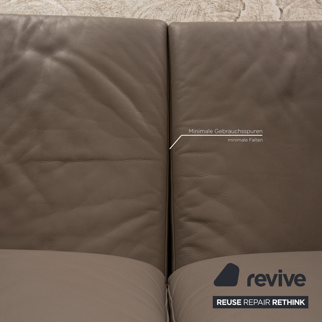 Brühl Alba Leder Zweisitzer Grau Sofa Couch