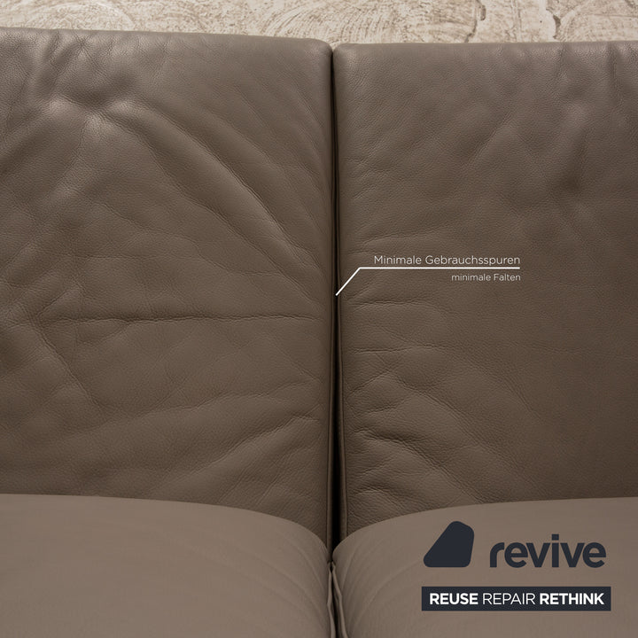 Brühl Alba Leder Zweisitzer Grau Sofa Couch