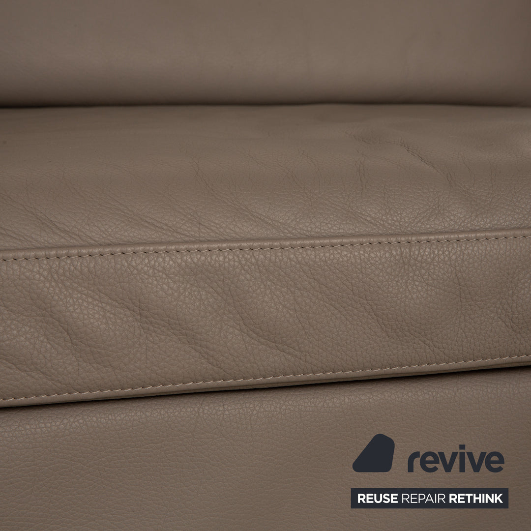 Brühl Alba Leder Zweisitzer Grau Sofa Couch