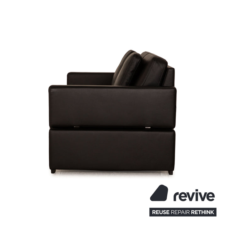 Brühl Alba Leder Zweisitzer Schwarz Sofa Couch manuelle Funktion