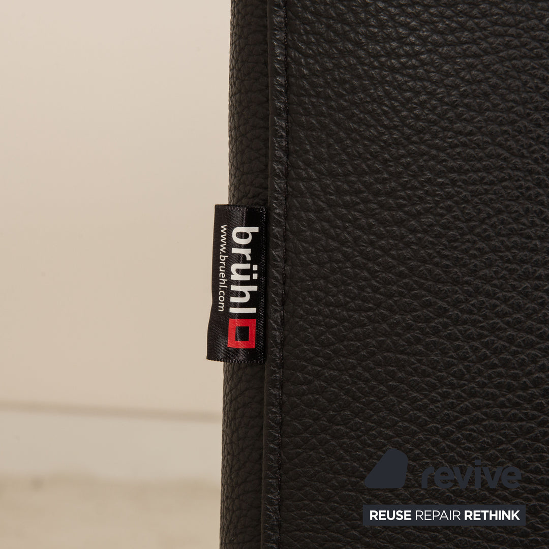 Brühl Alba Leder Zweisitzer Schwarz Sofa Couch manuelle Funktion