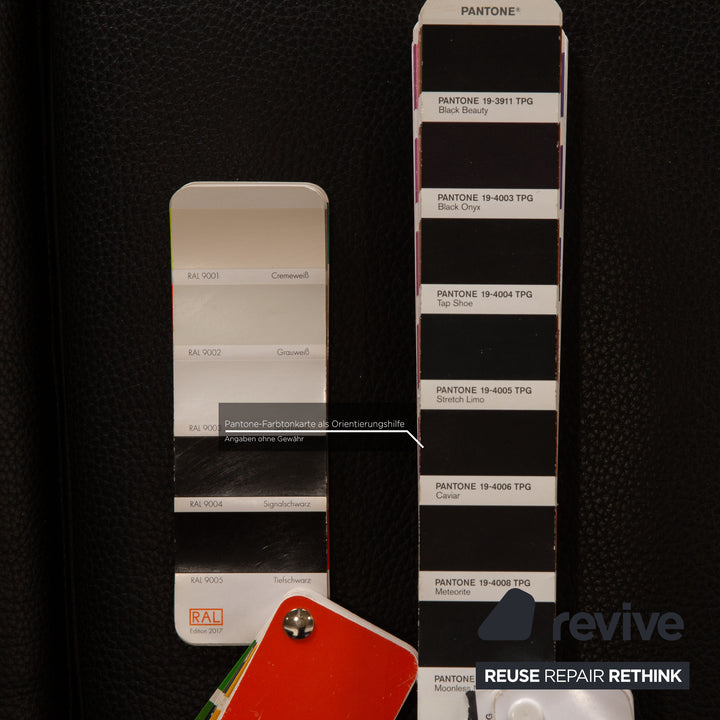 Brühl Alba Leder Zweisitzer Schwarz Sofa Couch manuelle Funktion