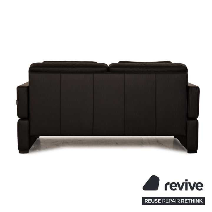 Brühl Alba Leder Zweisitzer Schwarz Sofa Couch manuelle Funktion