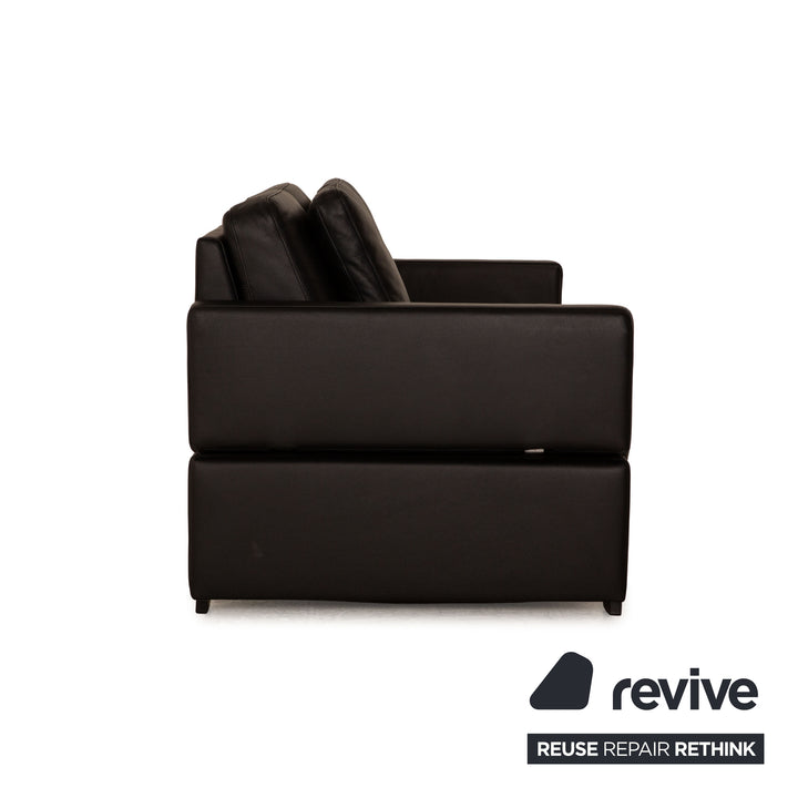 Brühl Alba Leder Zweisitzer Schwarz Sofa Couch manuelle Funktion
