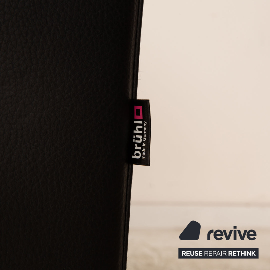 Brühl Alba Leder Zweisitzer Schwarz Sofa Couch manuelle Funktion