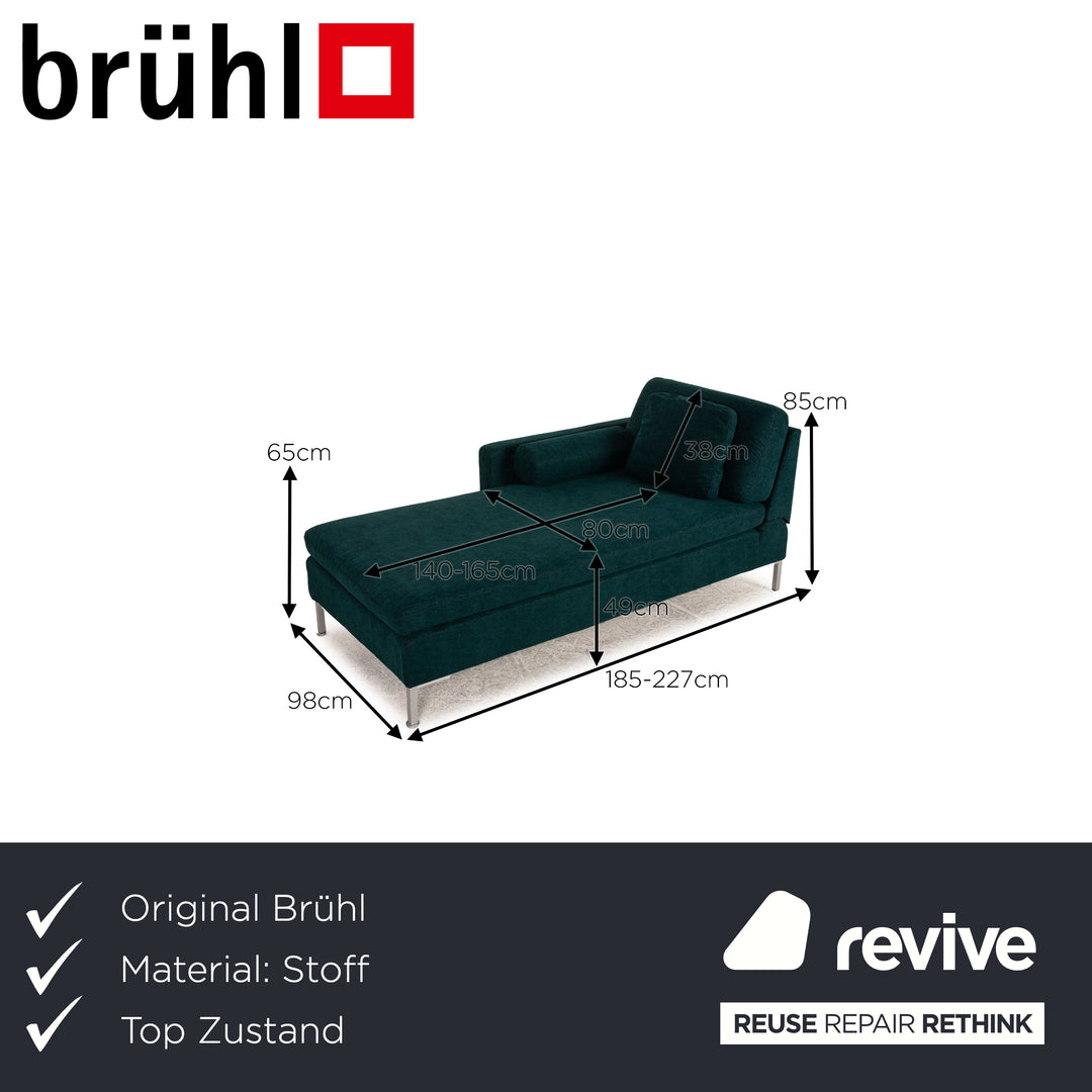 Brühl Alba Stoff Liege Grün Sofa Couch Longchair Funktion Neubezug