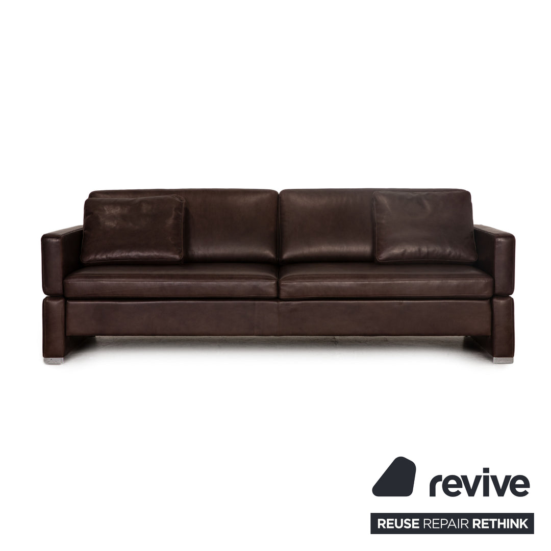 Brühl Amber Leder Dreisitzer Braun Sofa Couch Funktion