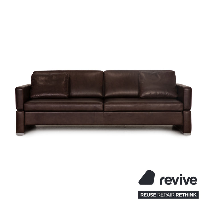 Brühl Amber Leder Dreisitzer Braun Sofa Couch Funktion