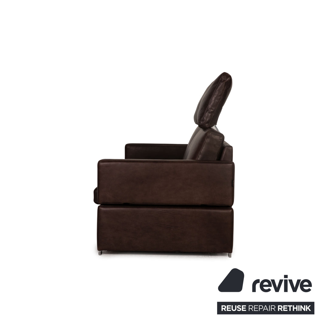 Brühl Amber Leder Dreisitzer Braun Sofa Couch Funktion