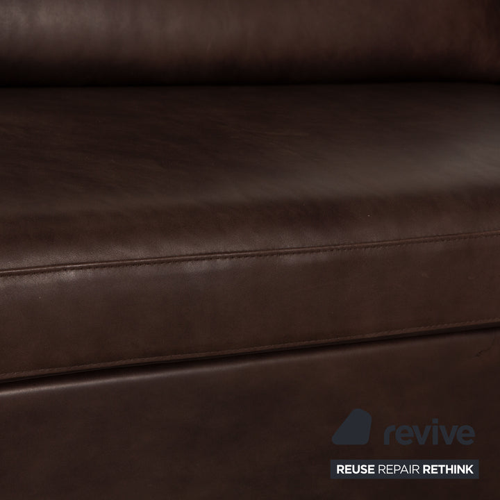 Brühl Amber Leder Dreisitzer Braun Sofa Couch Funktion