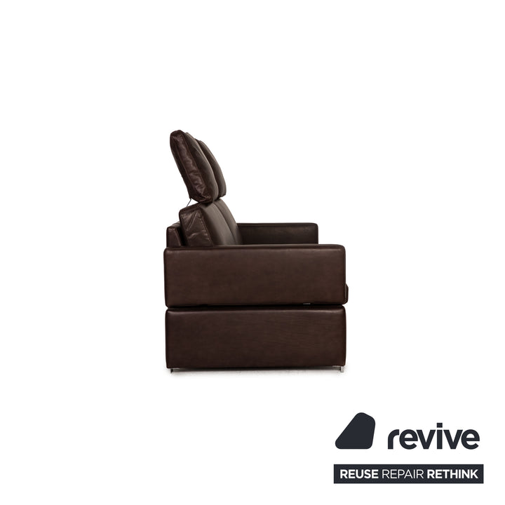 Brühl Amber Leder Dreisitzer Braun Sofa Couch Funktion