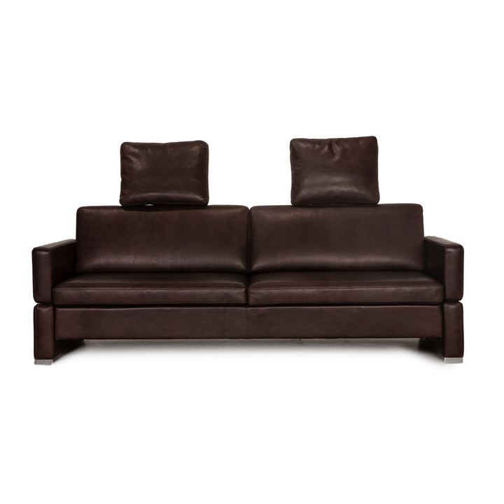 Brühl Amber Leder Dreisitzer Braun Sofa Couch Funktion
