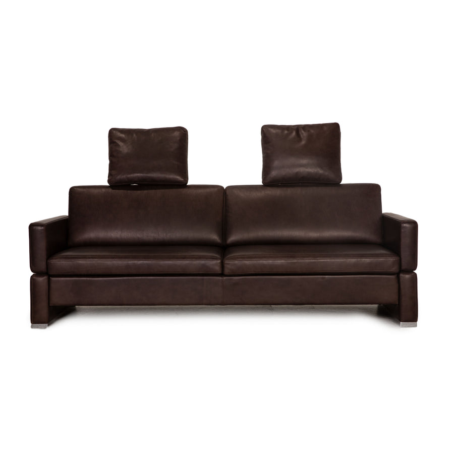 Brühl Amber Leder Dreisitzer Braun Sofa Couch Funktion