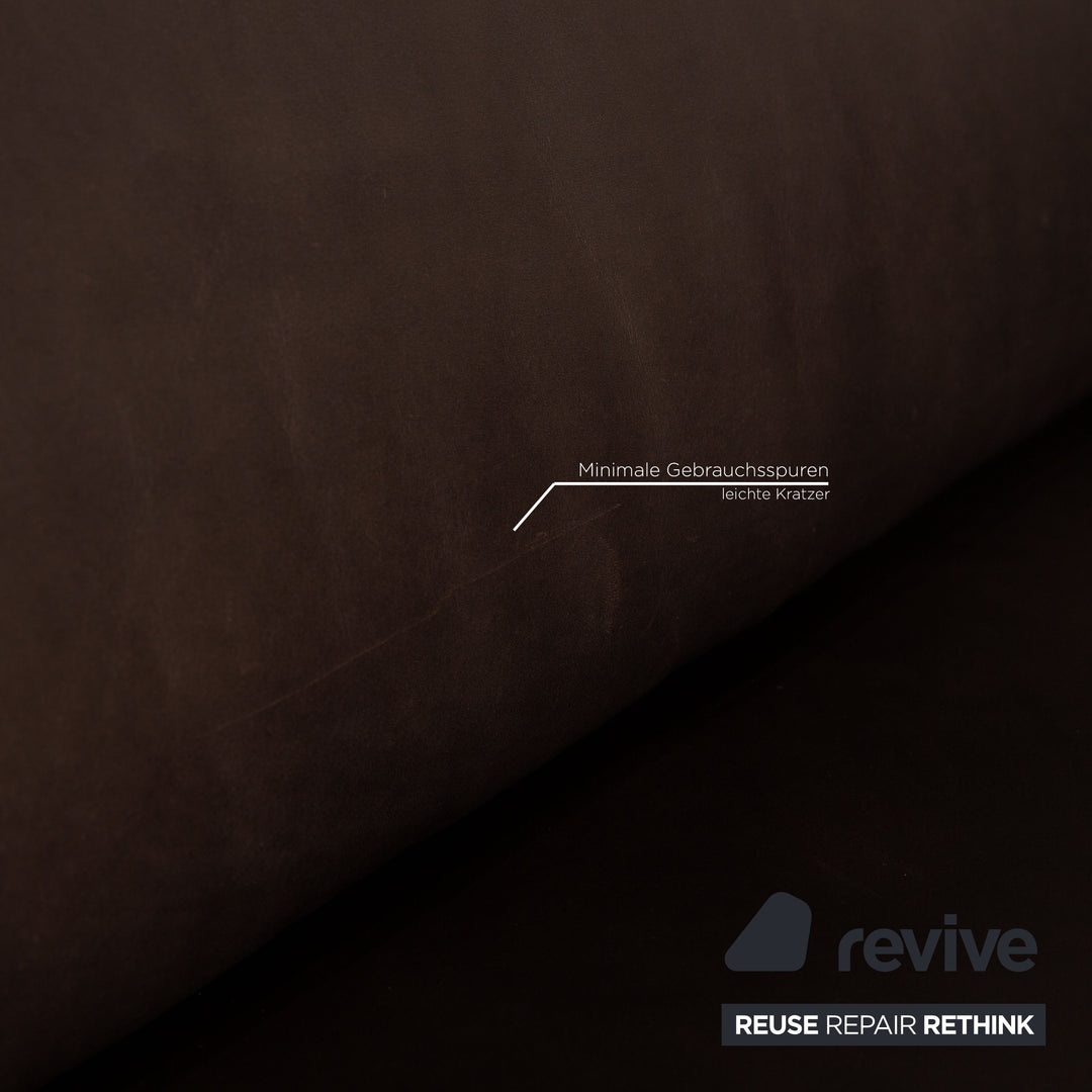 Brühl Amber Leder Dreisitzer Braun Sofa Couch Funktion