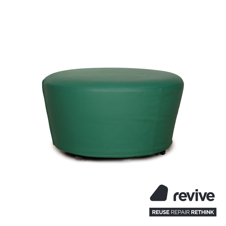 Brühl Big Arm Leder Hocker Grün Rollen
