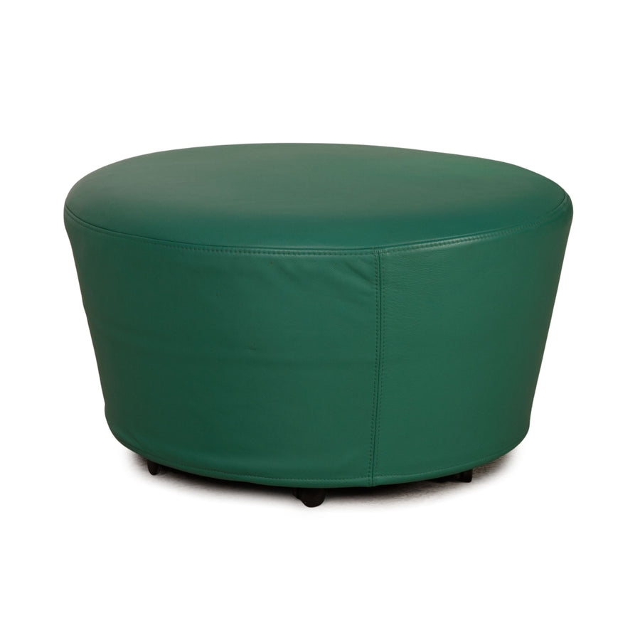 Brühl Big Arm Leder Hocker Grün Rollen