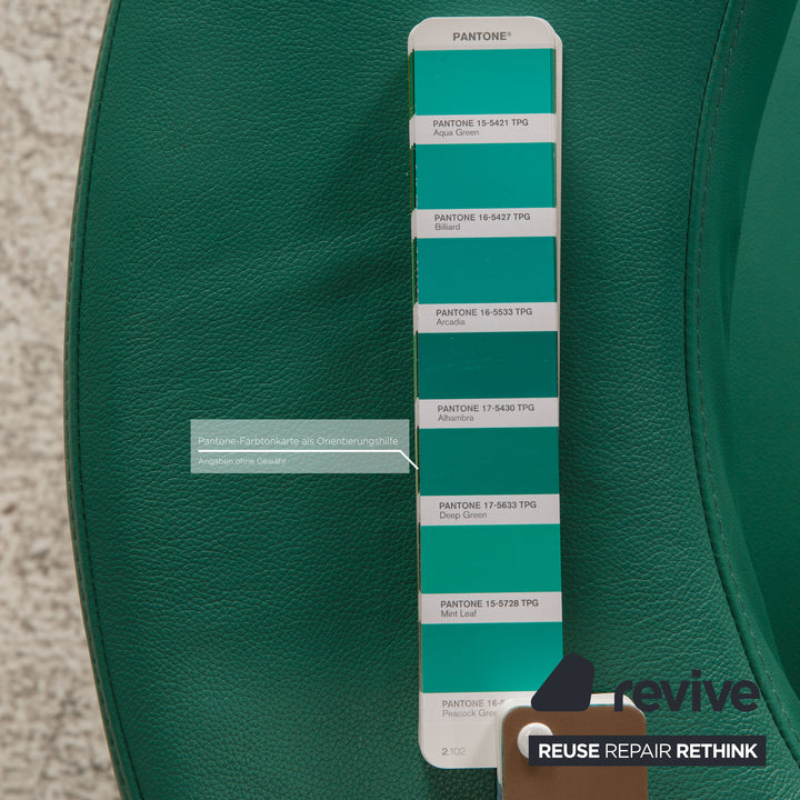 Brühl Big Arm Leder Hocker Grün Rollen