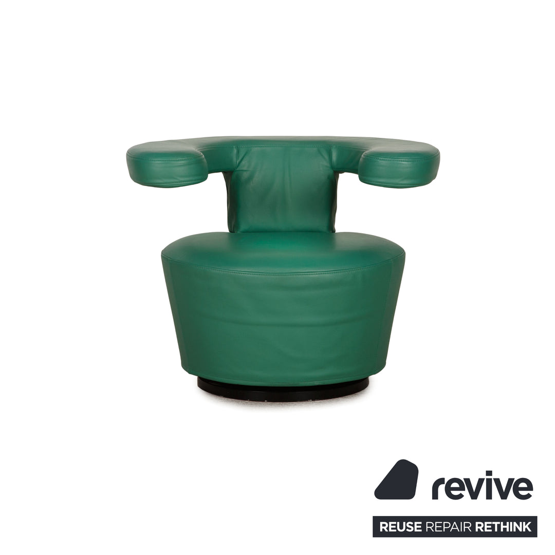 Brühl Big Arm Leder Sessel Grün Drehfunktion