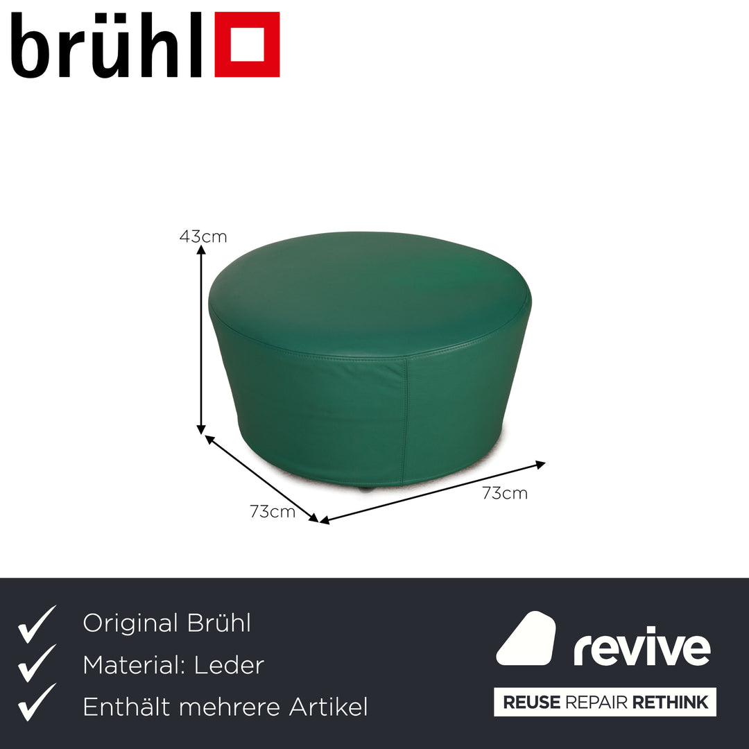 Brühl Big Arm Leder Sessel Grün Drehfunktion