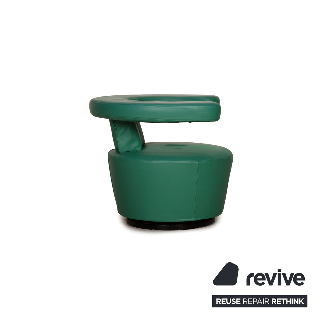 Brühl Big Arm Leder Sessel Grün Drehfunktion