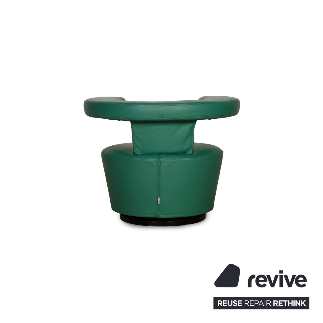 Brühl Big Arm Leder Sessel Grün Drehfunktion