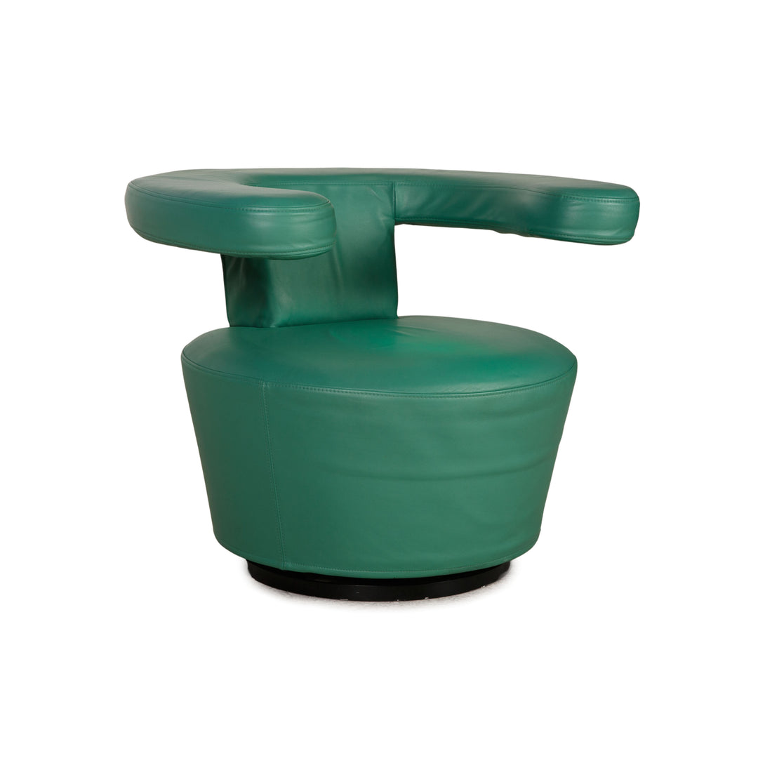 Brühl Big Arm Leder Sessel Grün Drehfunktion