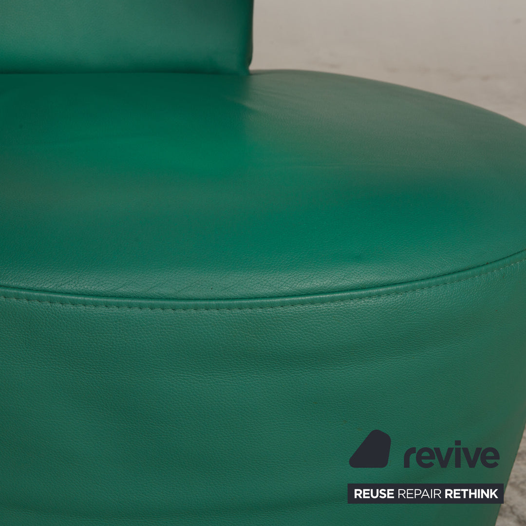 Brühl Big Arm Leder Sessel Grün Drehfunktion