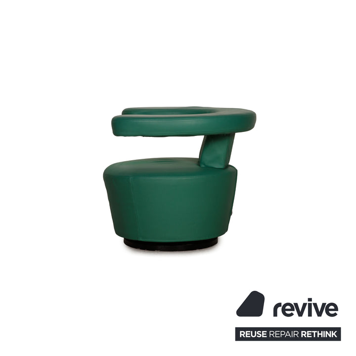 Brühl Big Arm Leder Sessel Grün Drehfunktion