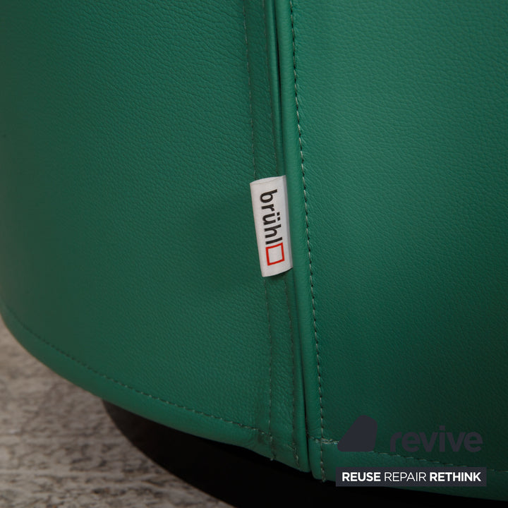 Brühl Big Arm Leder Sessel Grün Drehfunktion