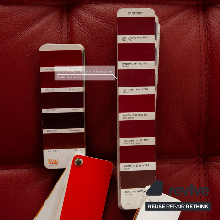 Brühl Carée Leder Dreisitzer Rot Sofa Couch