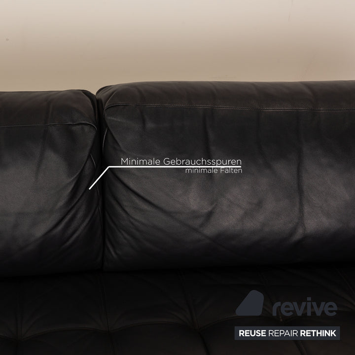 Brühl Carrée Leder Dreisitzer Dunkelblau Blau Sofa Couch