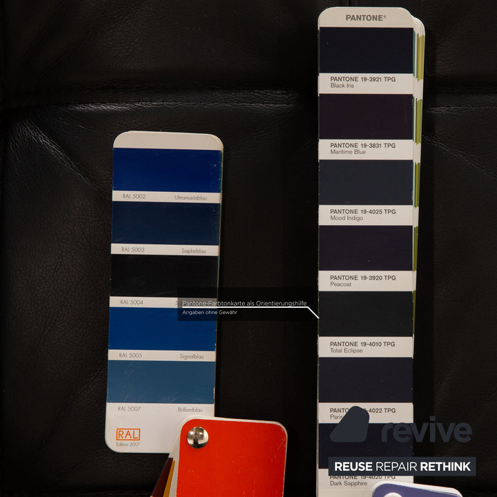 Brühl Carrée Leder Dreisitzer Dunkelblau Blau Sofa Couch