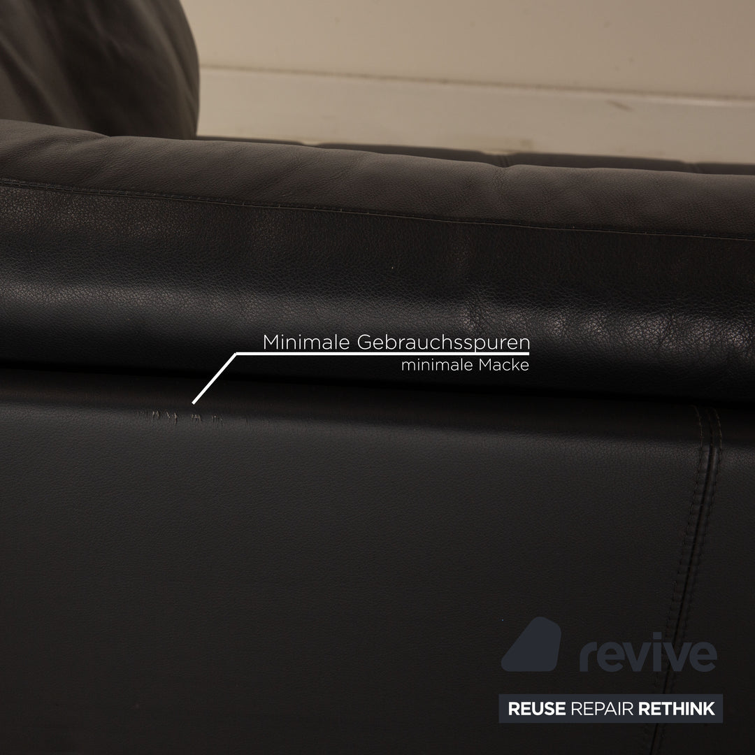 Brühl Carrée Leder Dreisitzer Dunkelblau Blau Sofa Couch