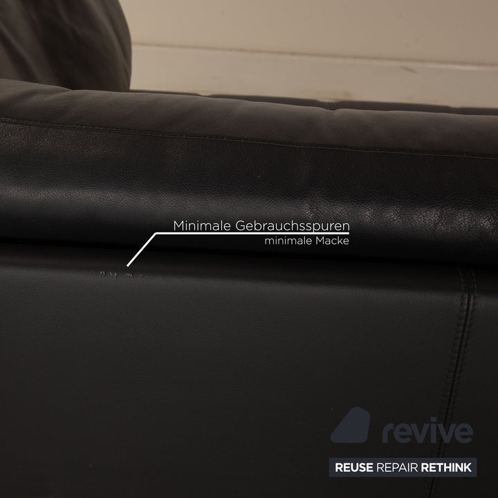 Brühl Carrée Leder Dreisitzer Dunkelblau Blau Sofa Couch