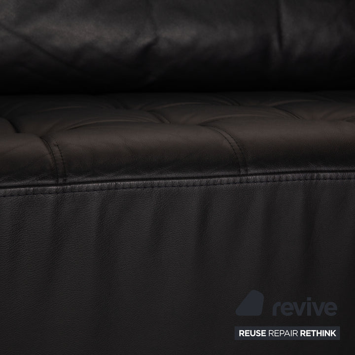 Brühl Carrée Leder Dreisitzer Dunkelblau Blau Sofa Couch