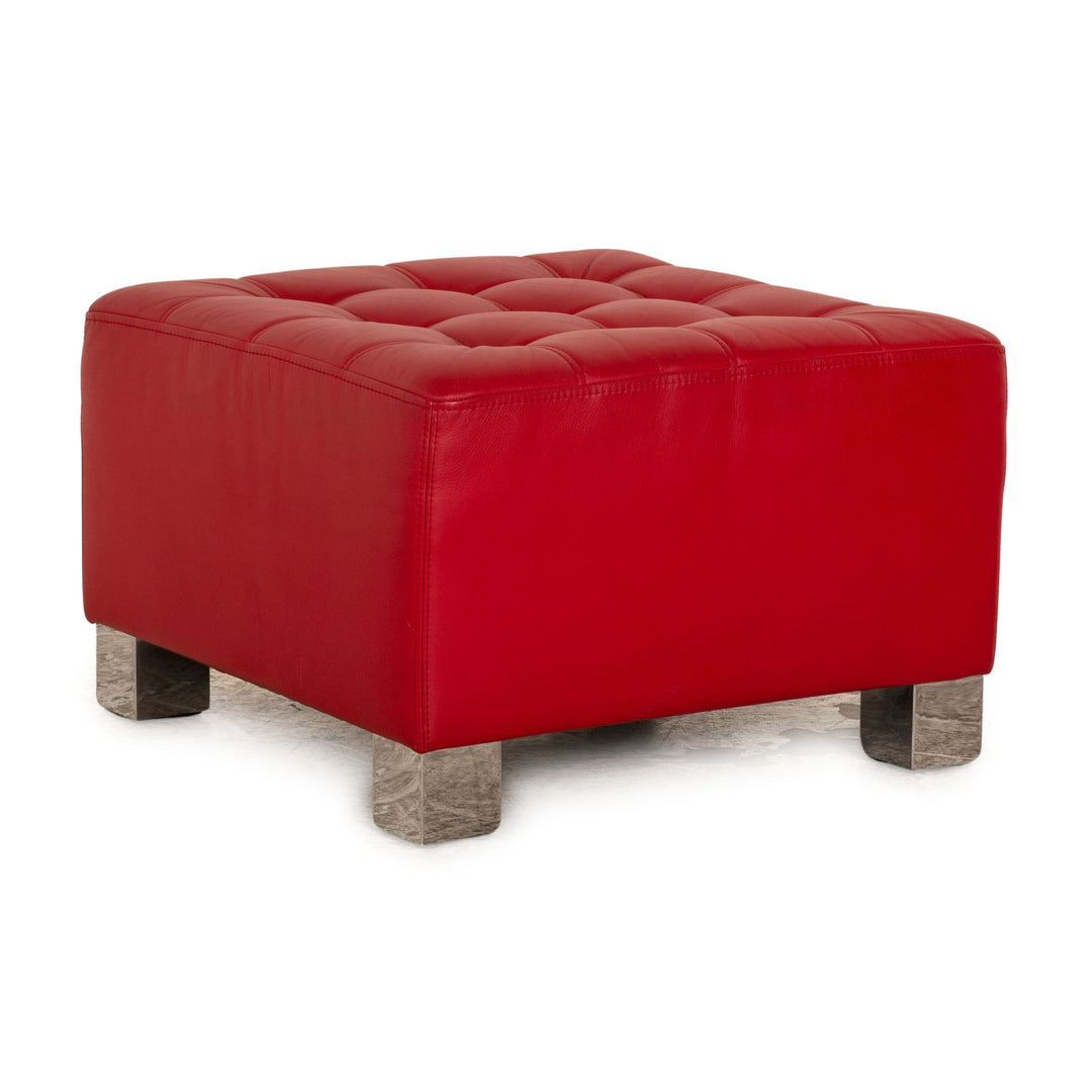 Brühl Carrée Leder Hocker Rot