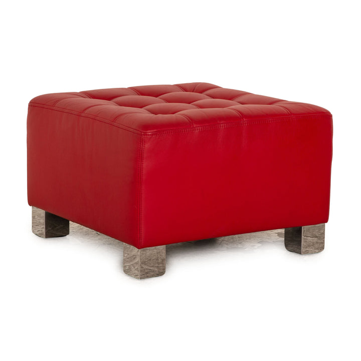 Brühl Carrée Leder Hocker Rot