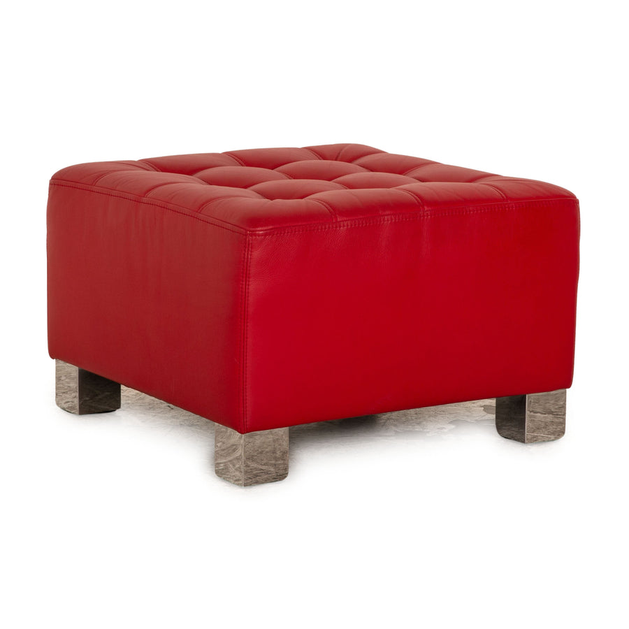 Brühl Carrée Leder Hocker Rot