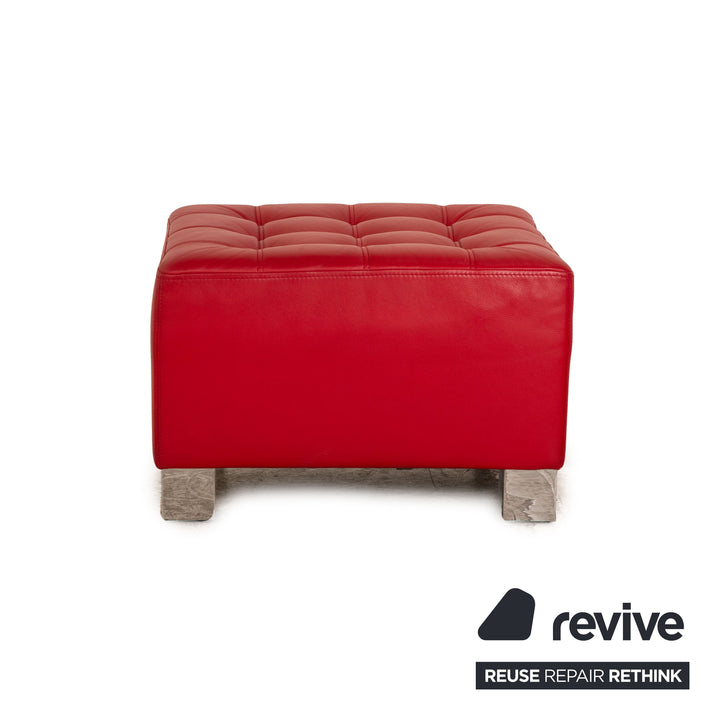 Brühl Carrée Leder Hocker Rot