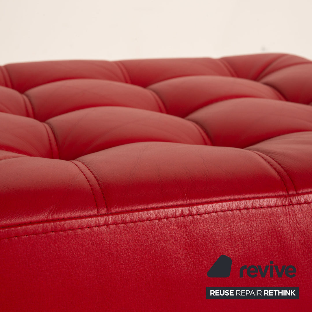 Brühl Carrée Leder Hocker Rot