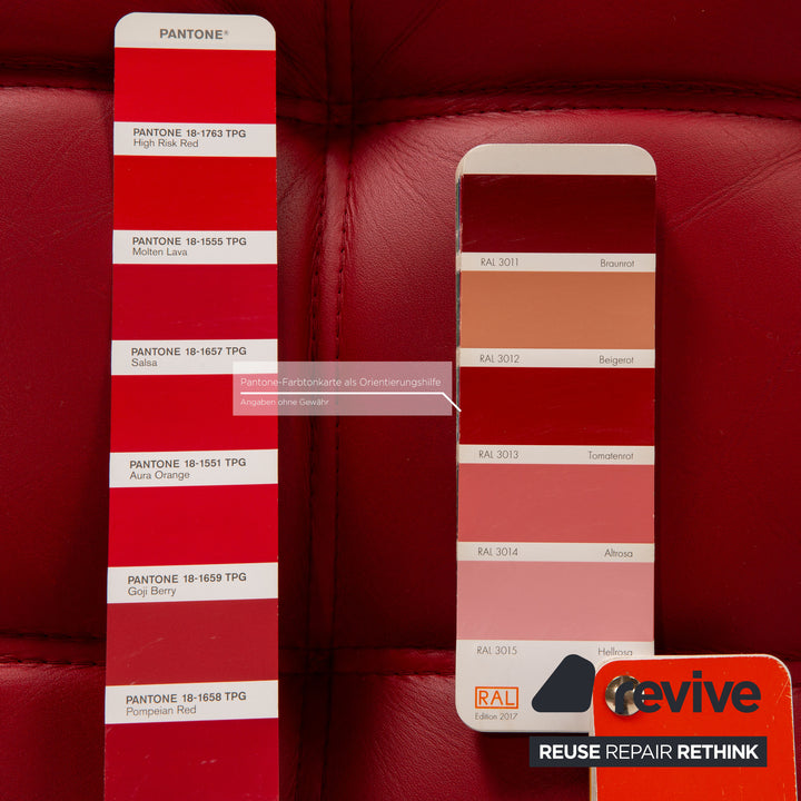 Brühl Carrée Leder Hocker Rot