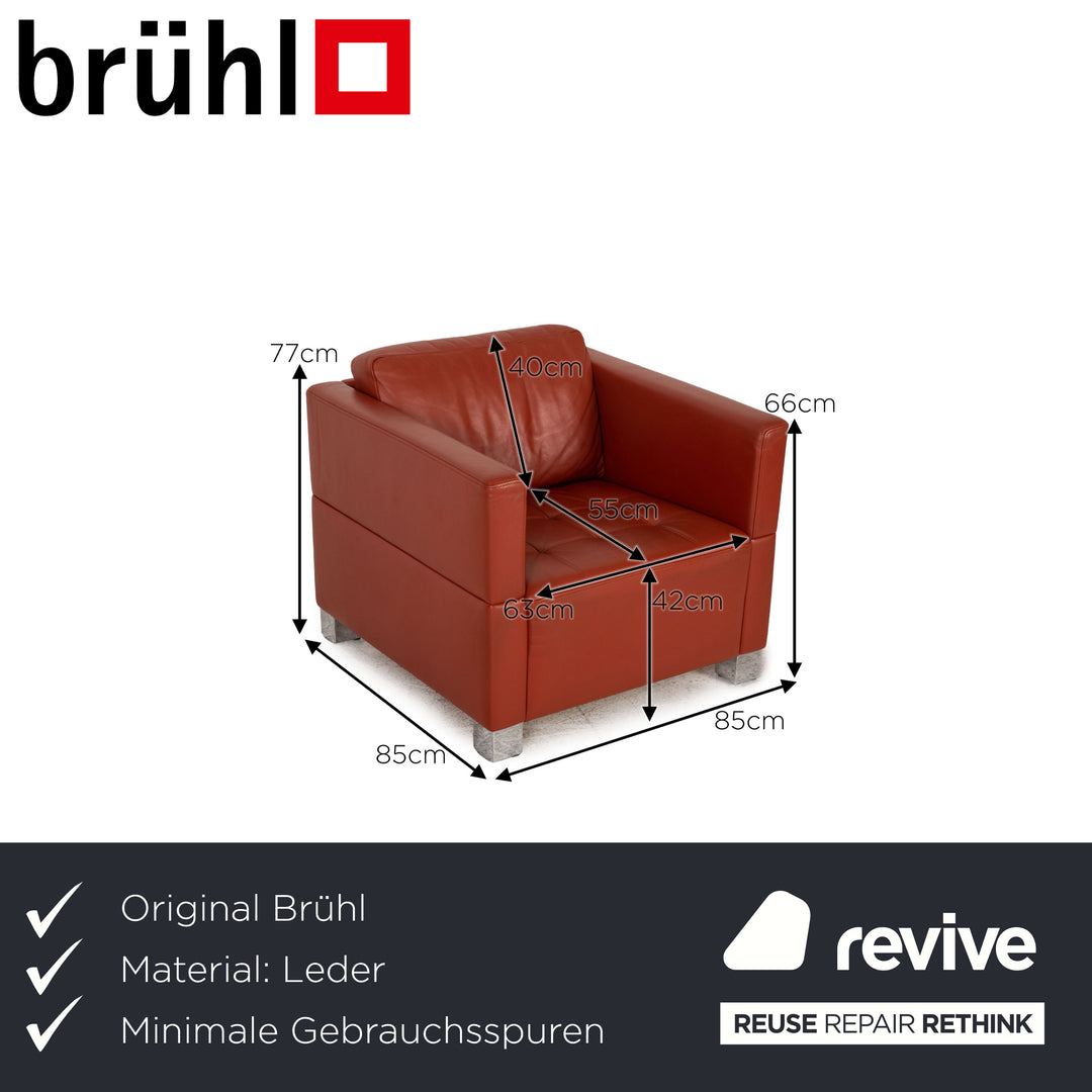 Brühl Carrée Leder Sessel Orange