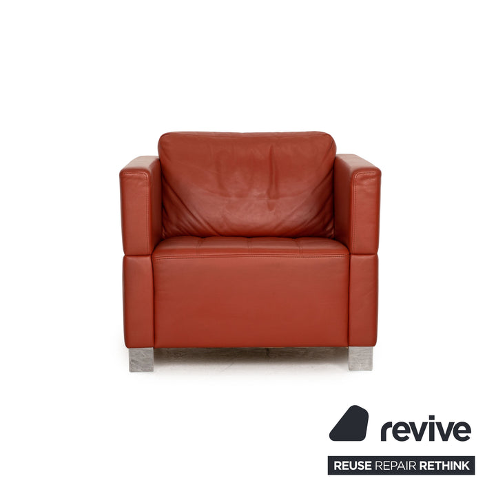 Brühl Carrée Leder Sessel Orange