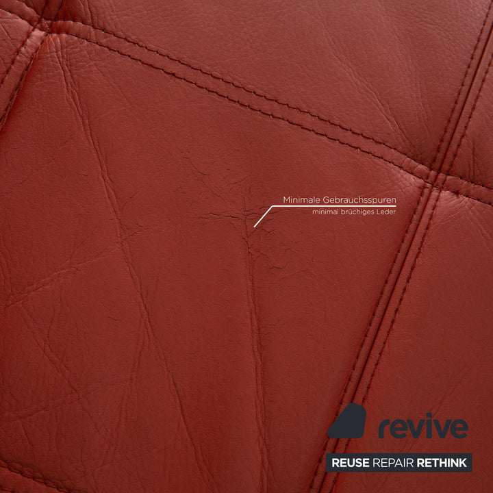 Brühl Carrée Leder Zweisitzer Orange Sofa Couch