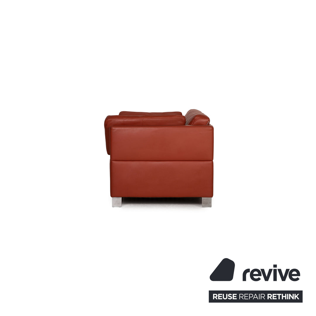 Brühl Carrée Leder Zweisitzer Orange Sofa Couch