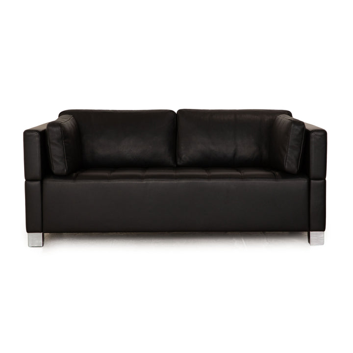 Brühl Carrée Leder Zweisitzer Schwarz Sofa Couch