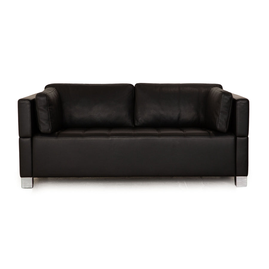 Brühl Carrée Leder Zweisitzer Schwarz Sofa Couch
