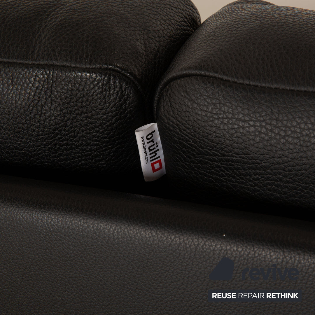 Brühl Carrée Leder Zweisitzer Schwarz Sofa Couch