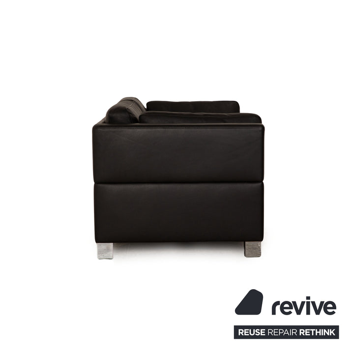Brühl Carrée Leder Zweisitzer Schwarz Sofa Couch